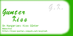 gunter kiss business card