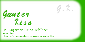 gunter kiss business card